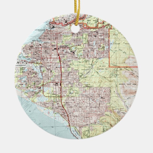 Anchorage Alaska Karte (1994) Keramikornament (Vorne)