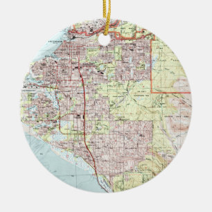 Anchorage Alaska Map (1994) Keramikornament