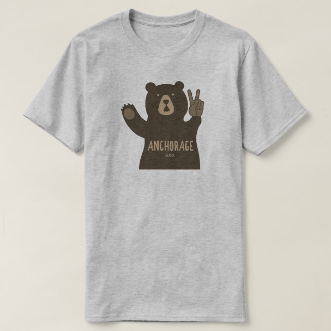 Anchorage Alaska Peace Bear T-Shirt (Design vorne)