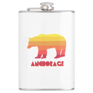 Anchorage Alaska Rainbow Bear Flachmann