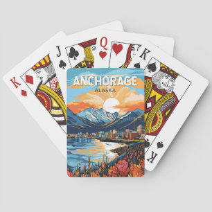 Anchorage Alaska Reise Kunst Vintage Spielkarten