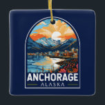 Anchorage Alaska Reisemöglichkeiten Keramikornament<br><div class="desc">Aufbau der Ankerfunktion für den Retrovektor. Anchorage ist die größte Stadt in Alaska,  gelegen zwischen den Chugach-Bergen und Cook Inlet. Es ist bekannt für seine kleine Stadt,  seine freundliche Umgebung und die atemberaubende Landschaft.</div>