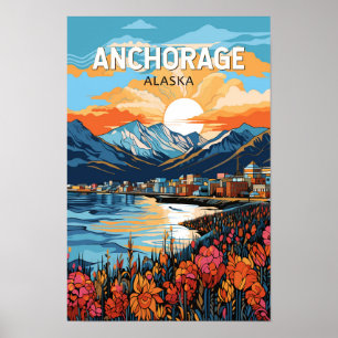 Anchorage Alaska Reisen Kunst Vintag Poster