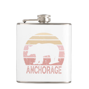 Anchorage Alaska Retro Bär Flachmann