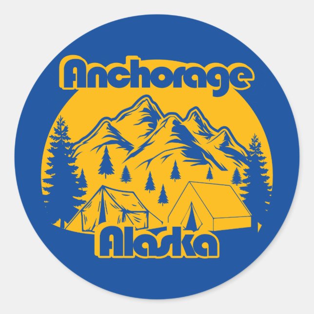 Anchorage Alaska Runder Aufkleber (Vorderseite)