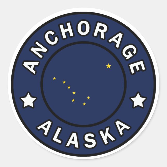Anchorage Alaska Runder Aufkleber (Vorderseite)
