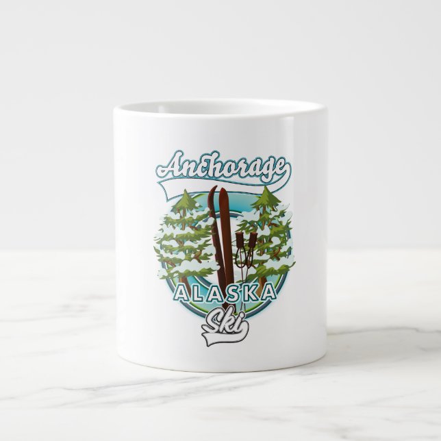 Anchorage Alaska Ski Logo Jumbo-Tasse (Vorderseite)