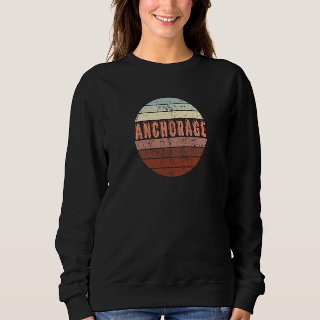 Anchorage Alaska Waikiki Beach Sunset 4 Sweatshirt (Vorderseite)