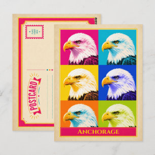 Anchorage-Ansichtskarte Alaska Weißkopfseeadler Vi Postkarte
