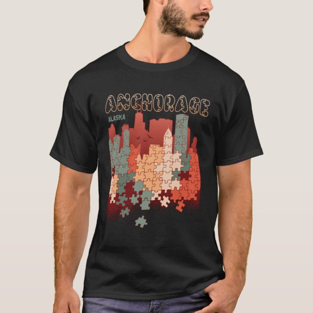 Anchorage In Alaska Travel Souvenir T-Shirt (Vorderseite)