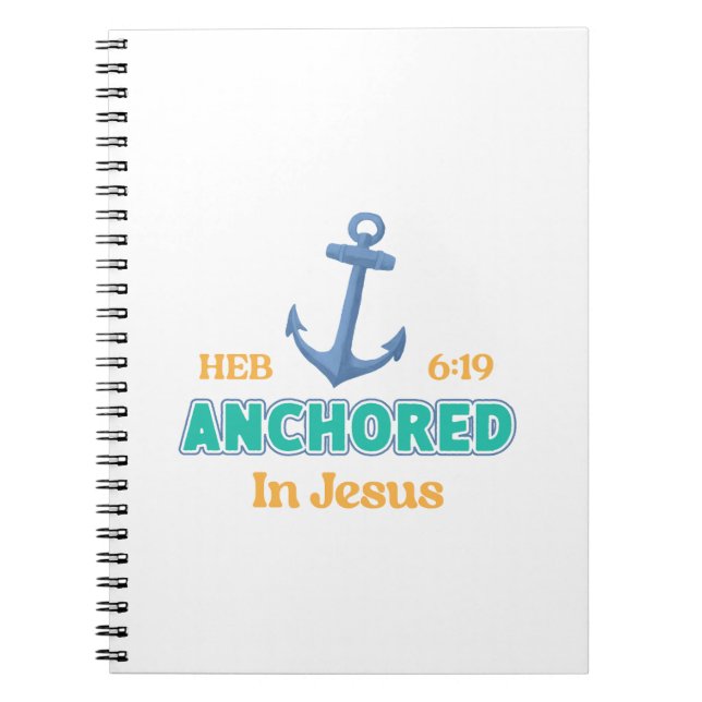 Anchored in Christ Notebook with Hebrews 6:19 Notizblock (Vorderseite)
