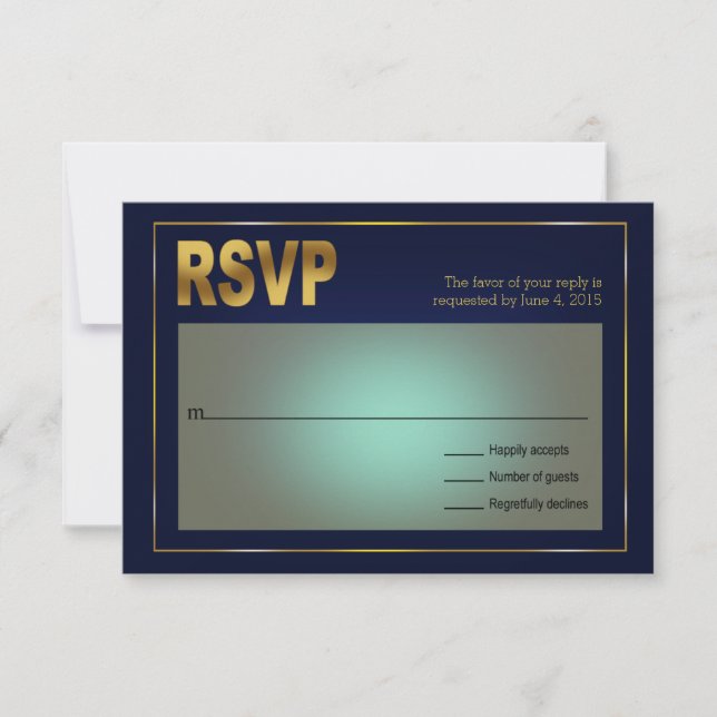 Anchored Seashell Nautical Wedding | Marine und Go RSVP Karte (Vorderseite)