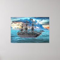 ANCHORIERTES PIRATSCHIFF AM SONNENSATZ
