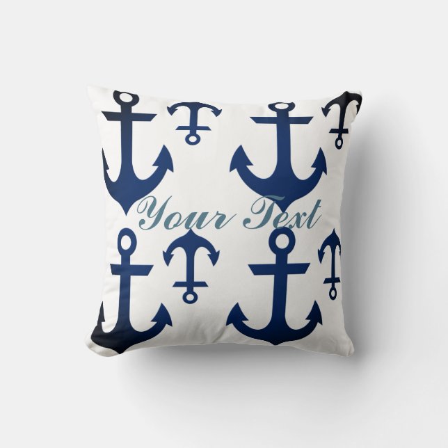 Anchors Ahoy Nautical Kissen (Vorderseite)