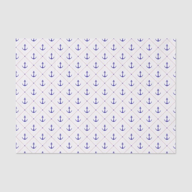 Anchors Away Red White Blue Seidenpapier (Vorderseite)