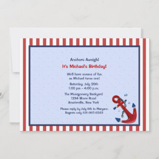 Anchors Aweigh Birthday Party Einladung