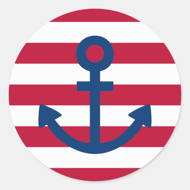 Anchors Aweigh Runder Aufkleber (Vorderseite)