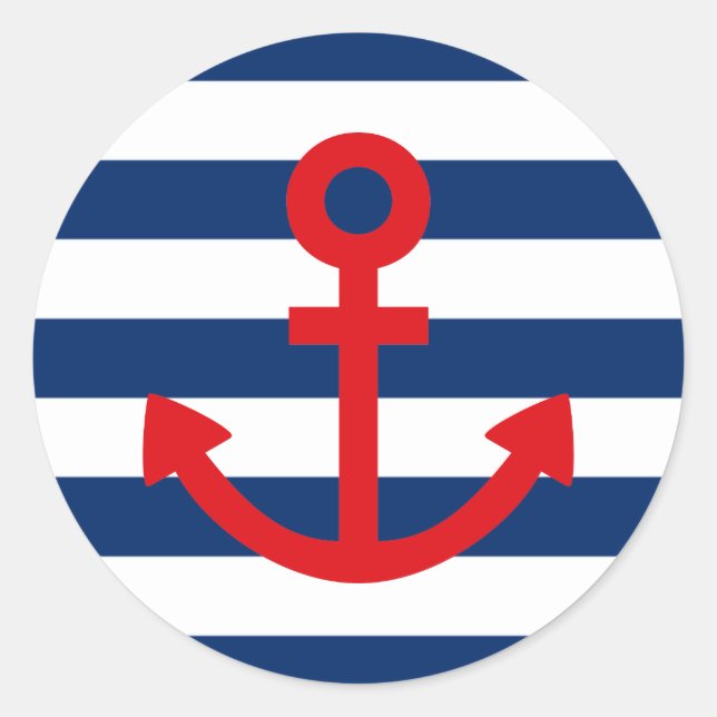 Anchors Aweigh Runder Aufkleber (Vorderseite)