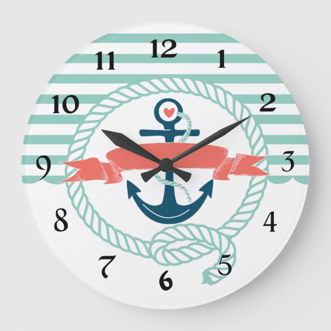 Anchors Nautical Große Wanduhr (Vorderseite)