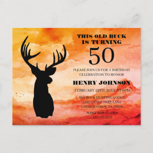 Ancien Buck 50e Anniversaire Fête Invitation