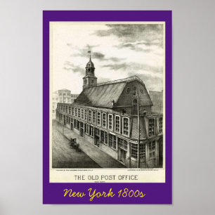 Ancien bureau de poste New York 1800s Poster