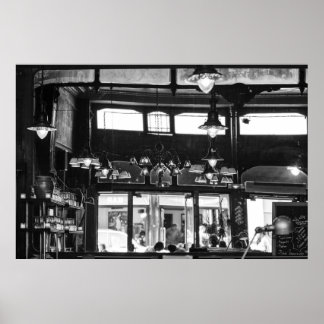 Ancien café parisien intérieur Poster