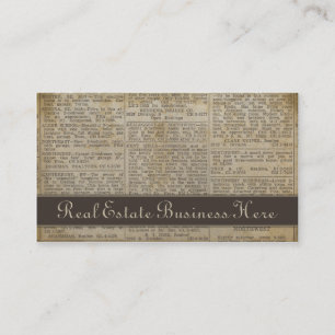 Ancien Carte de visite immobilier Newsprint