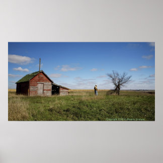 Ancien Dakota du Sud Homestead Cowboy Poster