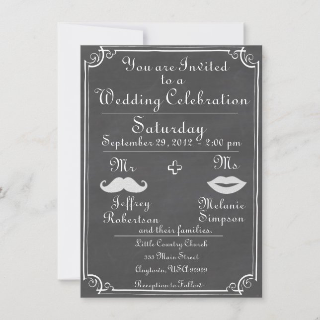 Ancien Faire-part de mariage de tableau de bord (Devant)