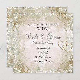 Ancien Faire-part de mariage Or populaire et éléga