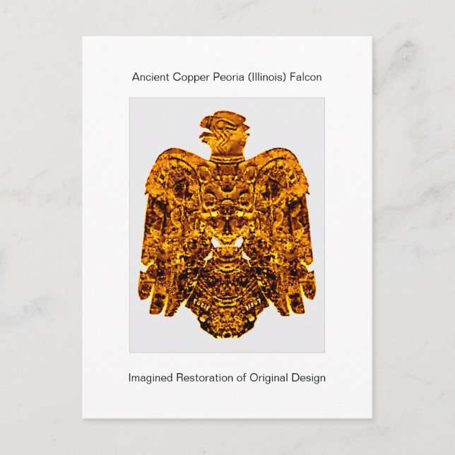 Ancien Faucon Peoria En Cuivre Trouvé Carte 1859 (Devant)