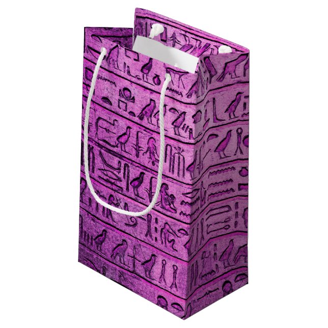 Ancien Hiéroglyphes égyptiens Sacs Cadeaux violets (Dos Angle)