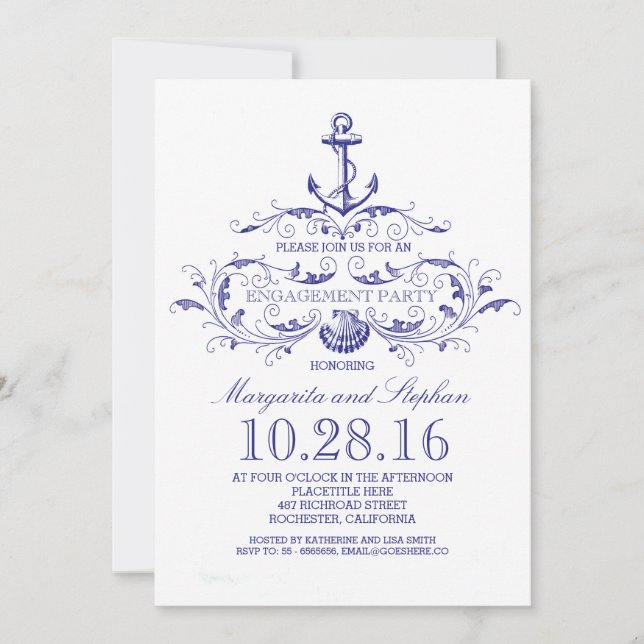 ancien invitation de la partie d'engagement nautiq (Devant)