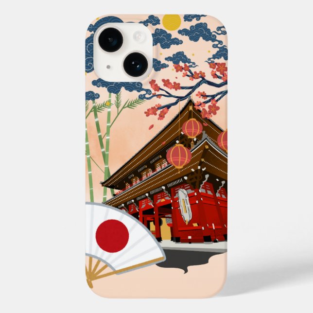 Ancien Japon iPhone 14 Coque - Japans traditionnel (Verso)