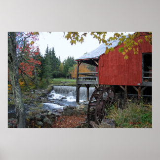Ancien Mill Vermont Poster et imprimer