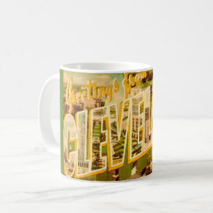 Ancien Mug carte postale de Cleveland Ohio