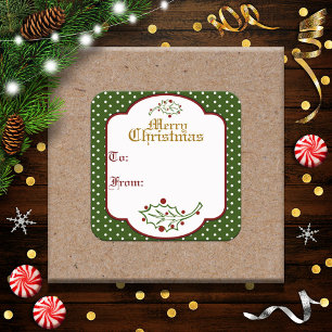 Ancien Noël étiquette cadeau Sticker