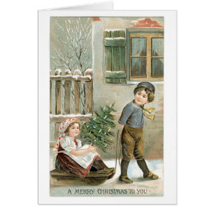 Ancien Noël, garçon & fille