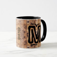 Ancien nom en bois, tasse à café d'apparence vinta