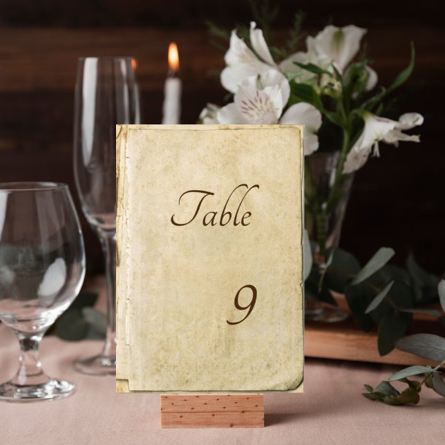 Ancien numéro de table rustique papier (Créateur téléchargé)