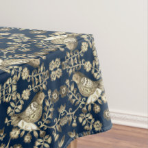 Ancien Oiseau Willow Style Marine bleu nappe