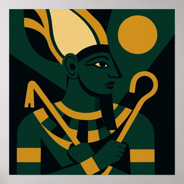 Ancien Osiris Divine égyptienne Dieu Poster (Devant)