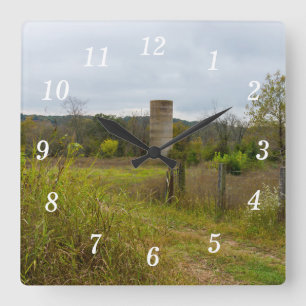 Ancien Pays Silo Paysage Horloge murale