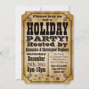 Ancien Pays Vintage Fête Invitation