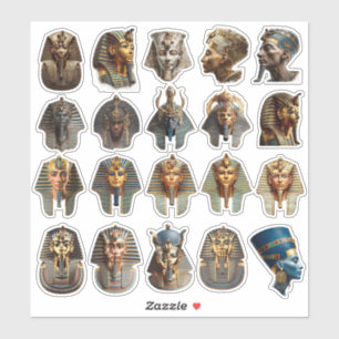 Ancien Pharaon Égyptien Autocollants de Visages   
