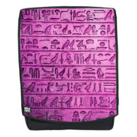 Ancien sac à dos violet Hiéroglyphes égyptiens