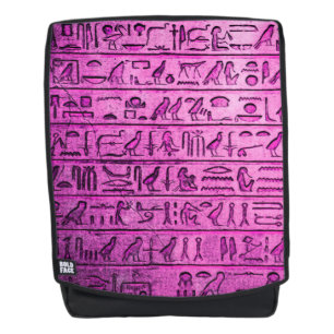 Ancien sac à dos violet Hiéroglyphes égyptiens