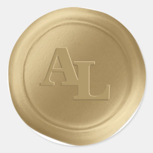 Ancien Stickers de mariage Monogramme de cire d'or