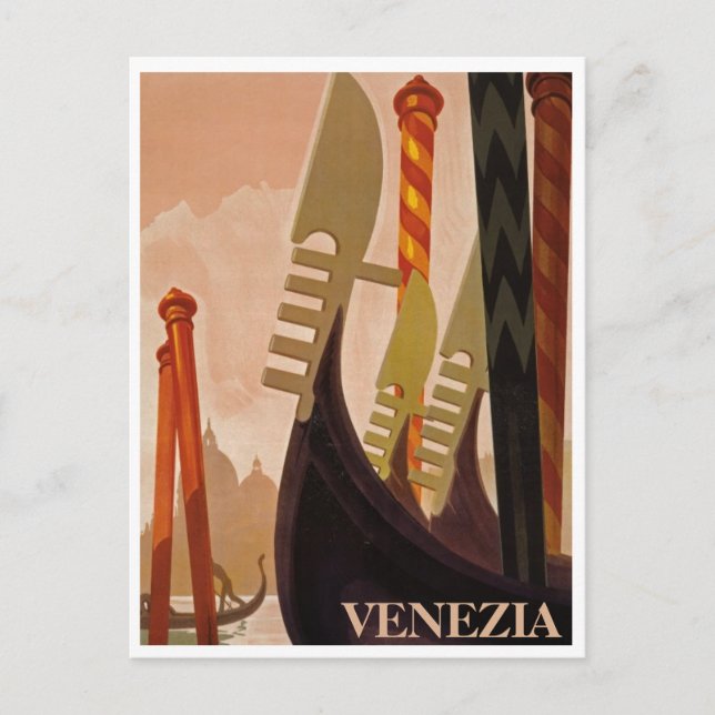 Ancienne Affiche de Voyage Italie Carte Postale (Devant)