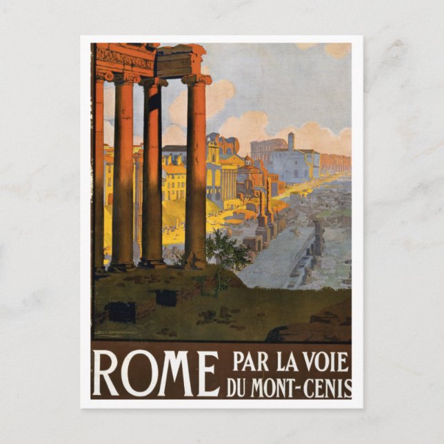 Ancienne Affiche de Voyage Italie Carte Postale (Devant)